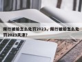 限行被拍怎么处罚2023，限行被拍怎么处罚2023天津？